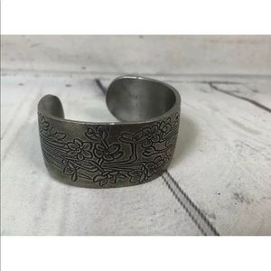 Salisbury Pewter Cuff Bracelet December Flower